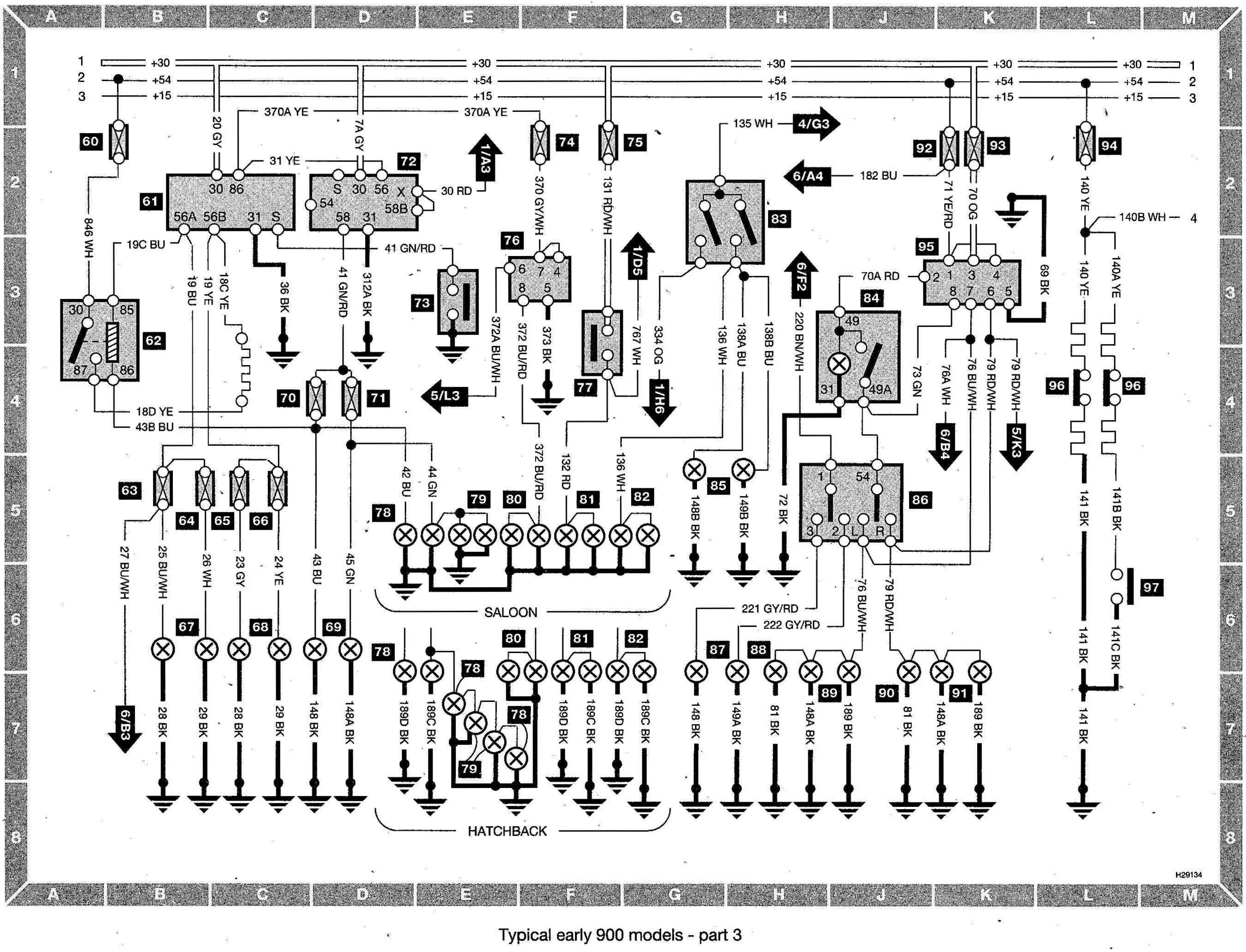 Index Of   Saab  Saab 900 Wiring Diagram  Early Models